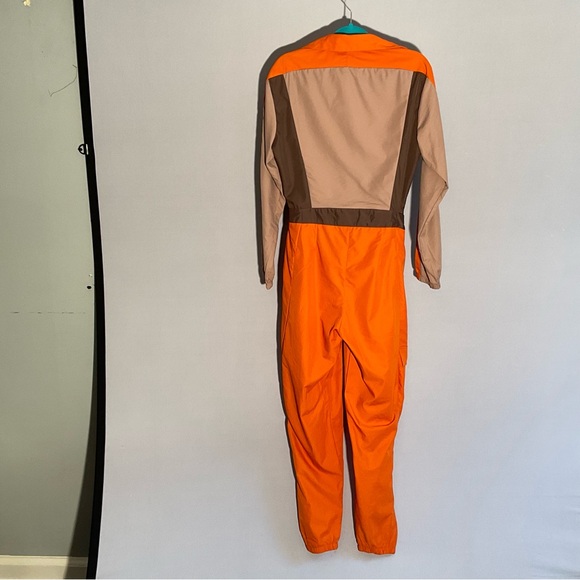 Hot & Delicious Utility Jumpsuit S Orange Taupe Zip Front Belted Cargo - Picture 8 of 16